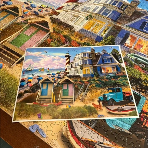White Mountain Vibrant Beach Scene Puzzle - 1000 Pieces - Picture 3 of 3